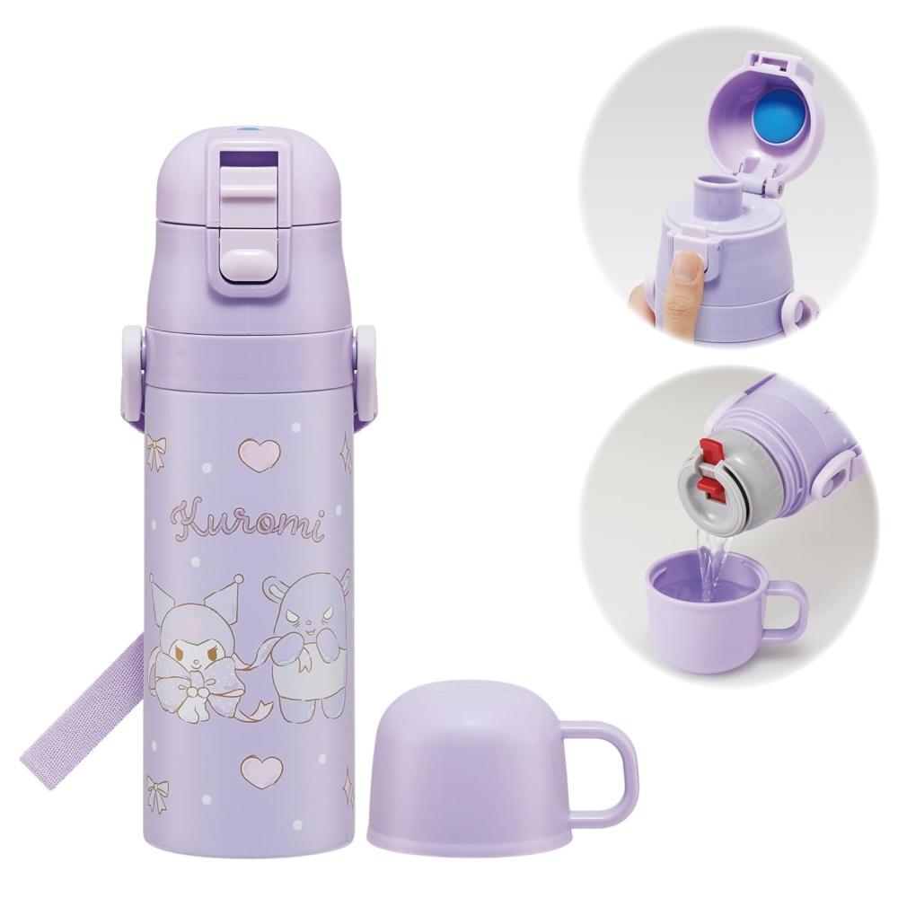 

Skater Children s Stainless Steel Water Bottle 2way Direct Drinking 470ml Cup 430ml Child Friendly Lightweight Type Sanrio Kuromi Big SKDC468669