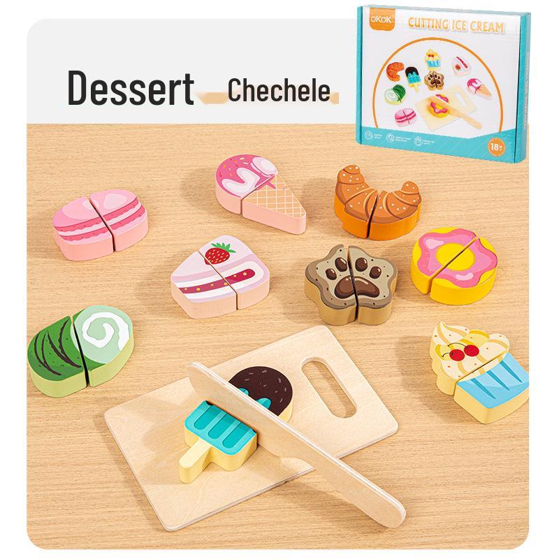Kids' Wooden Fruit & Vegetable Cutting Playset for Early Learning