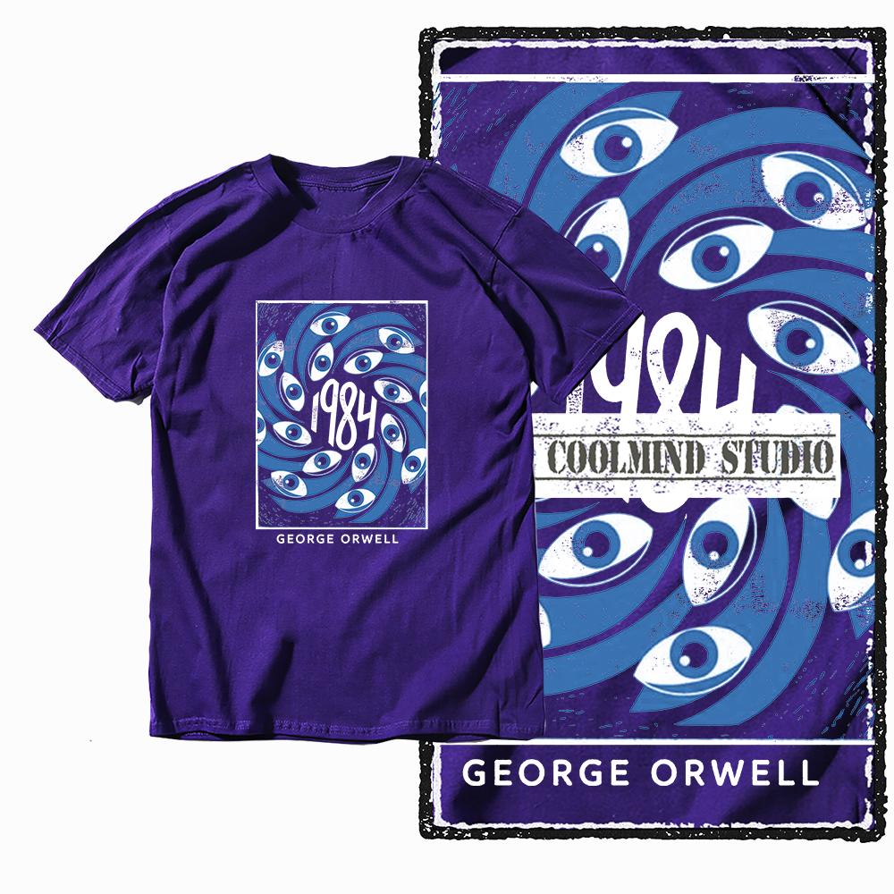 Coolmind X0022 100% Cotton 1984 Rebellion Graphic Men T Shirt Big Size Exclusive Graphic Men Tshirt for Men Tee