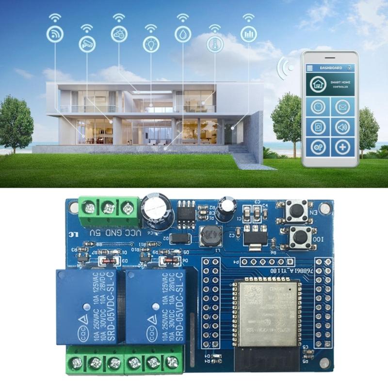 DC5-60V Power Supply 2 Channel Relays Module Replacement Relays Development Board Double Channel WIFI Relays Module
