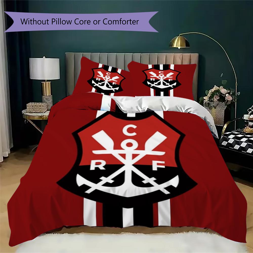 CR Flamengo Pattern Bedding Uilt Set Uilt Cover Pillowcase Home Decoration Birthday Gift (1 * Duvet Cover + 2 * Pillowcase Without Core)