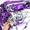 Halloween Tassel Door Curtain, Black Purple Beaded Curtain for Party Decoration, 200100cm
