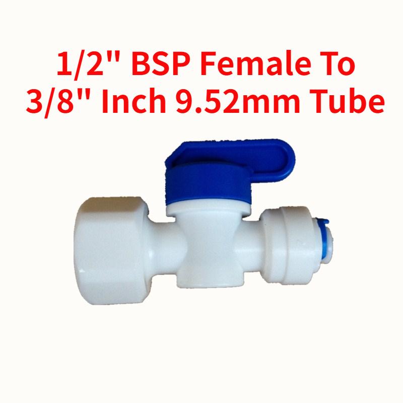 1/4" 3/8" OD Tube Tap Shut off Ball Valve POM Quick Fitting Connector Tee Elbow Reducer Aquarium RO Water Filter Reverse Osmosis