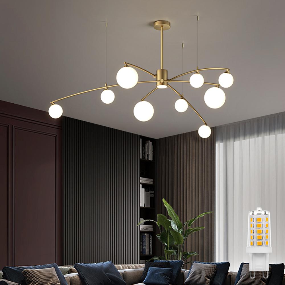 Lâmpada LED G9 AC220V dimerizável 5W, soquete de PC + cerâmica, sem cintilação, 32 LEDs SMD 2835 super brilhantes, para iluminação residencial e lustres, substitui lâmpadas halógenas de 50W.