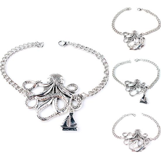 Kul unisex legering blekksprut design armbånd smykker kjede bryllup tilbehør