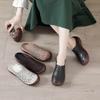 Summer new first-layer cowhide flat-bottom beef tendon sole women's shoes casual leather hollowed-out breathable slippers hole shoes