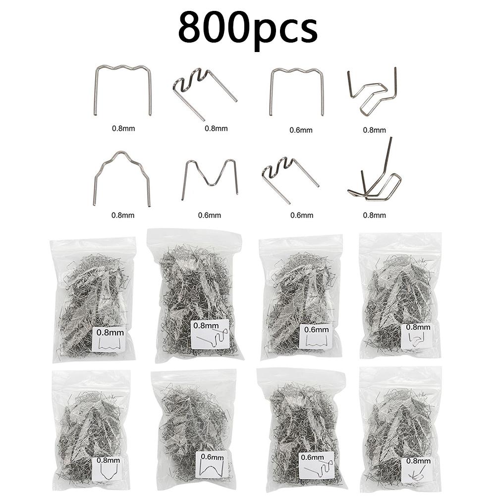 800 peças Hot Staples Automotive Plastic Repair Welding Nail para carro Bumper Fender Soldador Grampeador Kit de reparo de soldagem de plástico