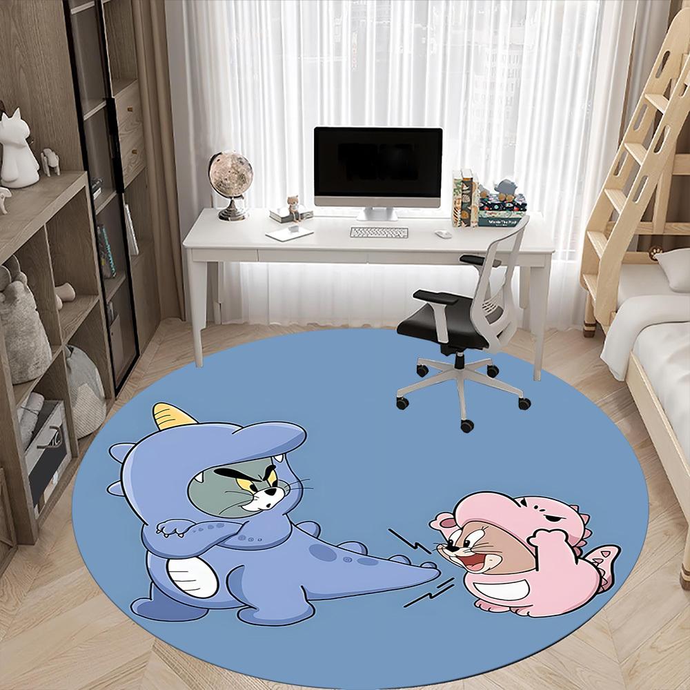 1pc Tom Jerry Office Round Area Rug,Bedroom Living Room Home Decor, Room Deco A1016146