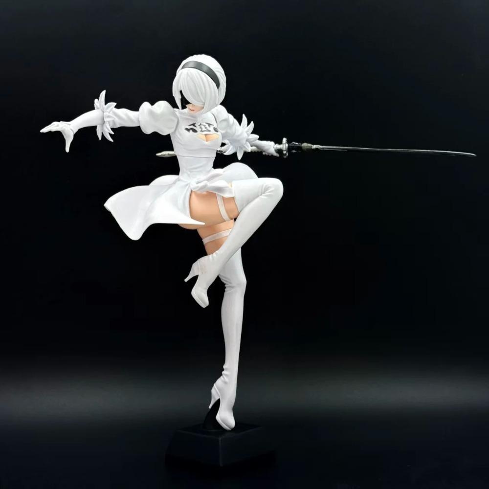 24CM NieR Automata YoRHa No. 2 Tip B figma 2B Yaşam Formu Kaine Nier PVC Aksiyon figürü bebek model Koleksiyonluk heykel figura hediye