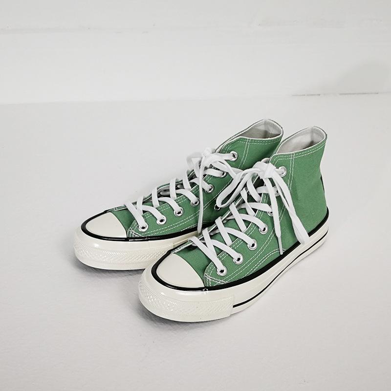 Retro canvas shoes mint green high top cloth shoes board shoes 18