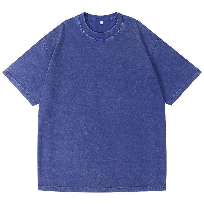 Unisex Vintage Washed Cotton T-Shirt - Loose Fit, Distressed Style