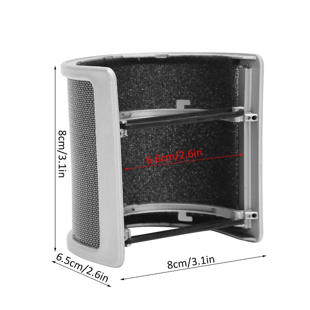 Easy To Assemble U Shape Microphone Windscreen Adjustable Lightweight Mesh Shield Mic Shield Spraying Reduce