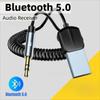 3.5mm USB Bluetooth Receiver Aux Interface Bluetooth 5.0 Bluetooth Adapter Hands-Free Auto Connection Car Bluetooth Adapter