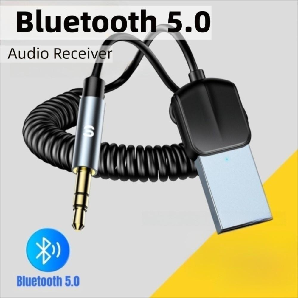 3.5mm USB Bluetooth Receiver Aux Interface Bluetooth 5.0 Bluetooth Adapter Hands-Free Auto Connection Car Bluetooth Adapter