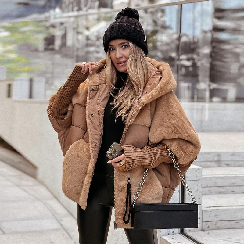 Stitching Cotton Jacket Zipper Jacket Lady Solid Color Down Cotton Winter Women Jackets Fashion Casual Style Cotton Clothes