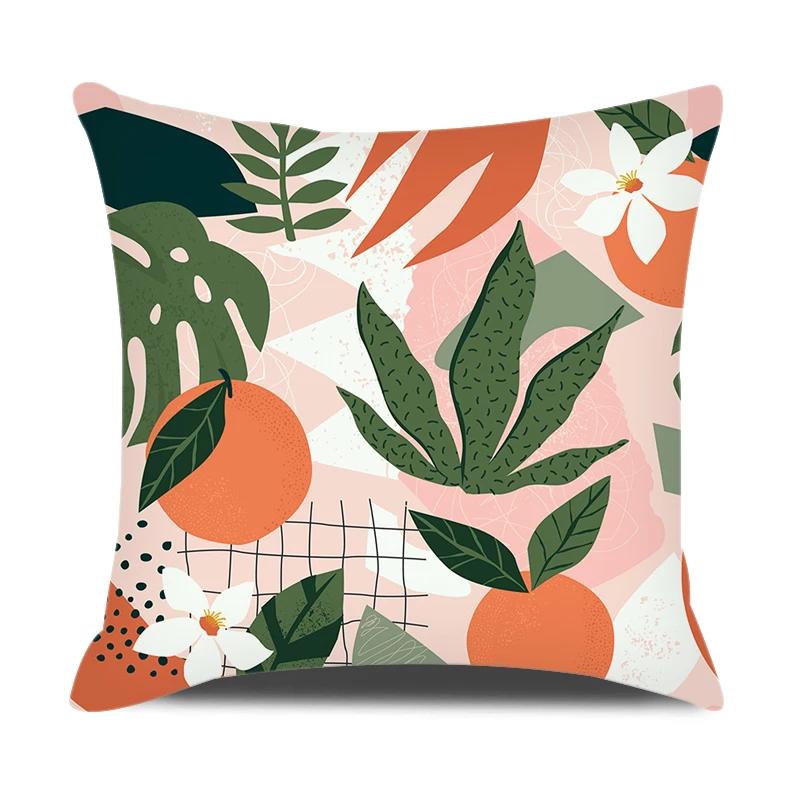 Modern Style Cushion Cover Abstraction Geometric Floral Plant Printed Pillow Cover Home Sofa Chair Decorative Pillowcase 45*45cm