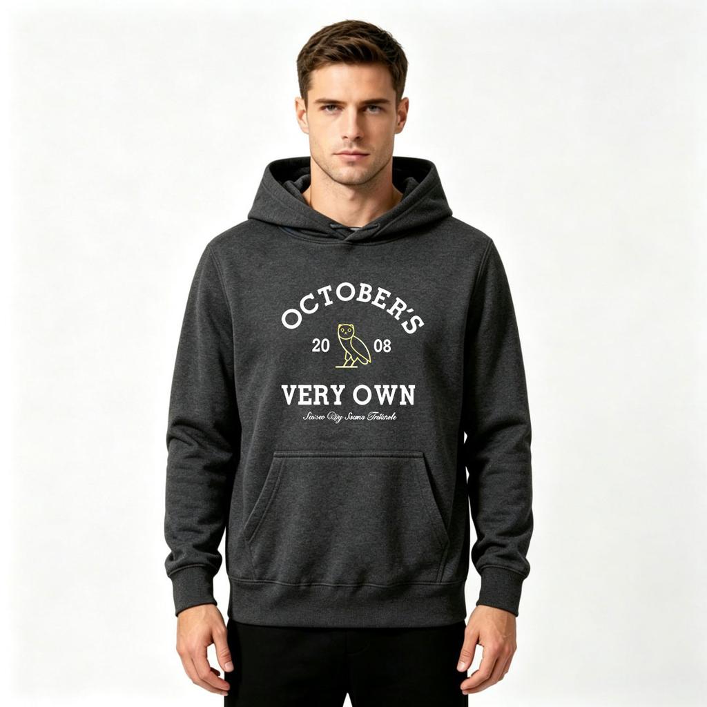 Men's Adult DTF Print Hoodie, 2008 Owl Pattern Long Sleeve Pullover Hooded Sweatshirt, Casual Loose Streetwear Hooded Top for Men Daily Outdoor Wear