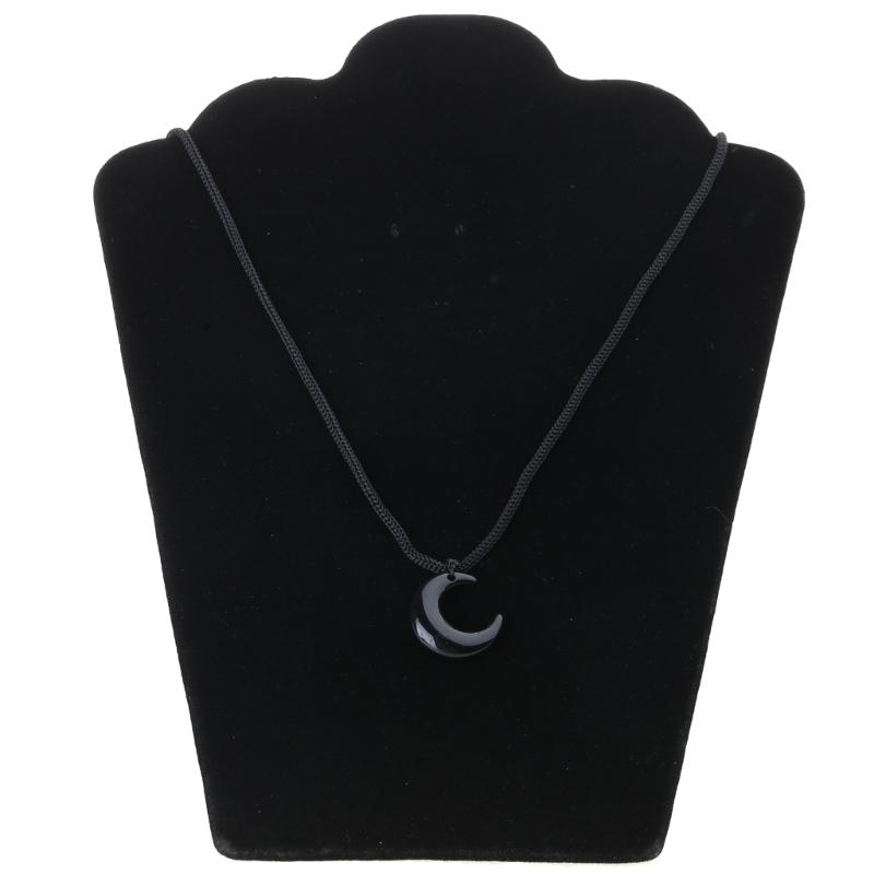 Resin Cat Eye Moon Necklace Black/White Moon Pendant Necklace Jewelry New Chinese Style Simple Clavicle Chain Women Men