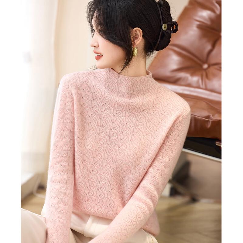 Srcr Women's 100% Cashmere Semi-High Neck Sweater