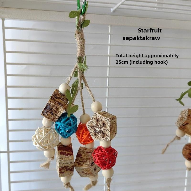Funny Bird Toys Pinecone Parrot Toys Bird Chewing Toy Bite Resistant Bird Tearing Toy Cockatiels Training Cage Toys For Birds