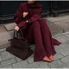 Autumn and Winter Wool Suit Women's Autumn and Winter High-end Sense Solid Color V-neck Sweater Straight Trousers Two-piece Set Women
