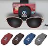 SHEJ3 Leather/Carbon Fibre Car Glasses Clip Sunglasses Bracket Cards Case For BMW 50th Anniversary 1 3 5 7 series E83 F16 E70 X1 X2 X3