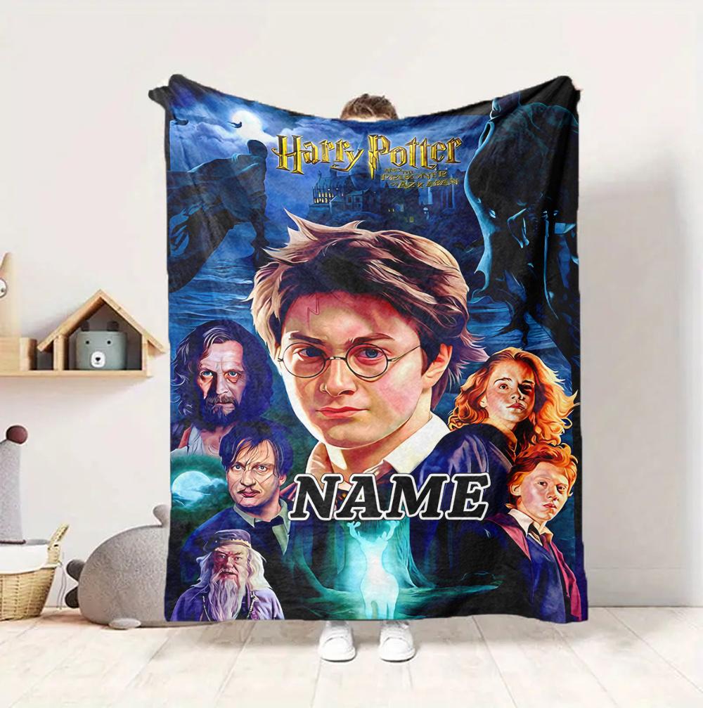 Custom Name Castle Night Flannel Blanket Throw Blanket Soft Warm Sofa Bed home Decor Unique Gift