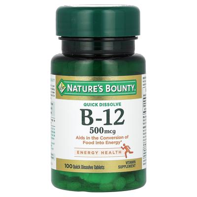 Vitamin B-12, Natural Cherry Flavor, 500Mcg, 100 Quick Dissolve Tablets