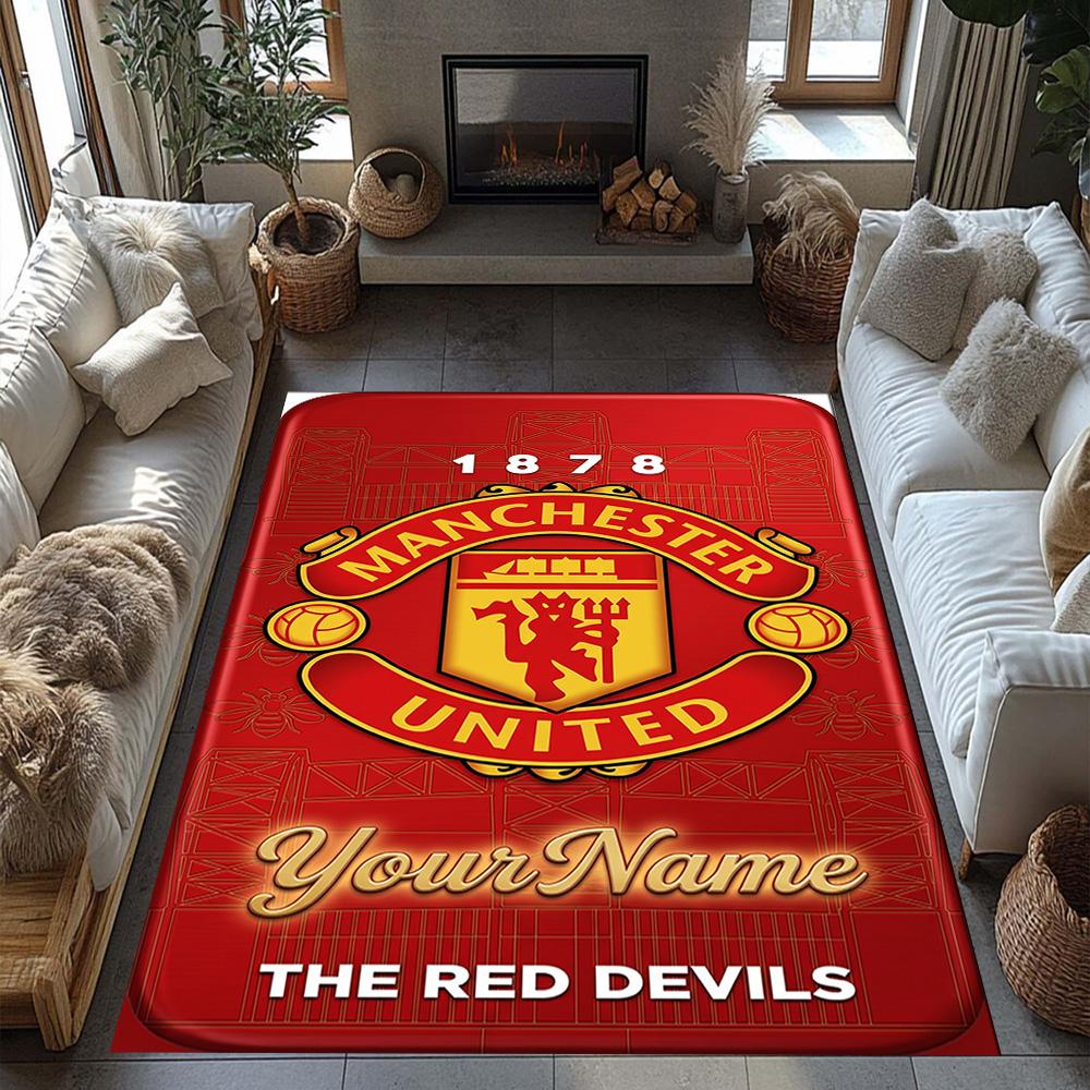 Manchester Personalized Text Carpet Perfect for Foyer Hallway Game Room Living Rooms Antislip Carpet Anime Office Decor
