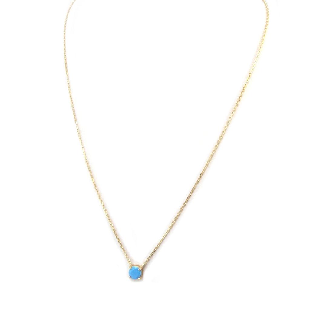 Les Trésors De Lily [P4363] - Gold Plated Necklace 'Essentiel' Turquoise Gold - 45 Cm 6 Mm