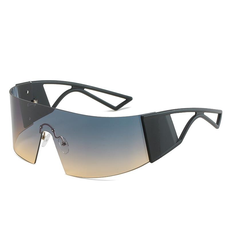 Fashion High Quality Futuristic Cool Sunglasses Personalized UV 400 Frameless One Piece Windproof Sunglasses for Women Men