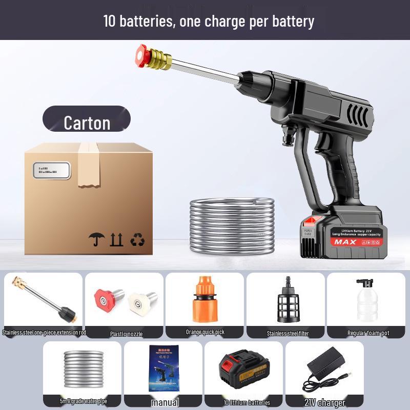 Portable High-Pressure Cordless Car Washing Gun with Lithium Battery