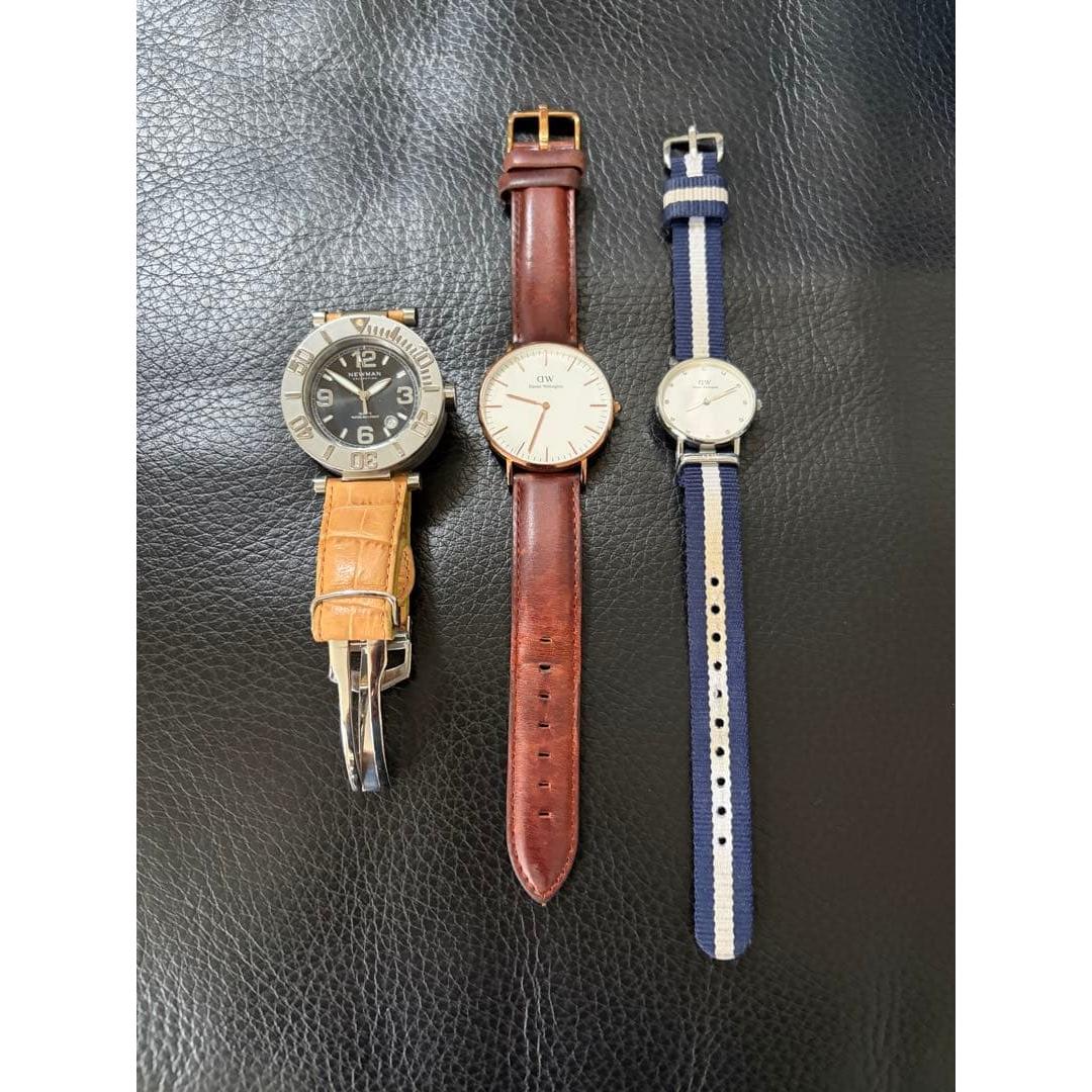 Used Daniel Wellington 2 types of watches/SET of 3 NEWMAN watches, battery dead
