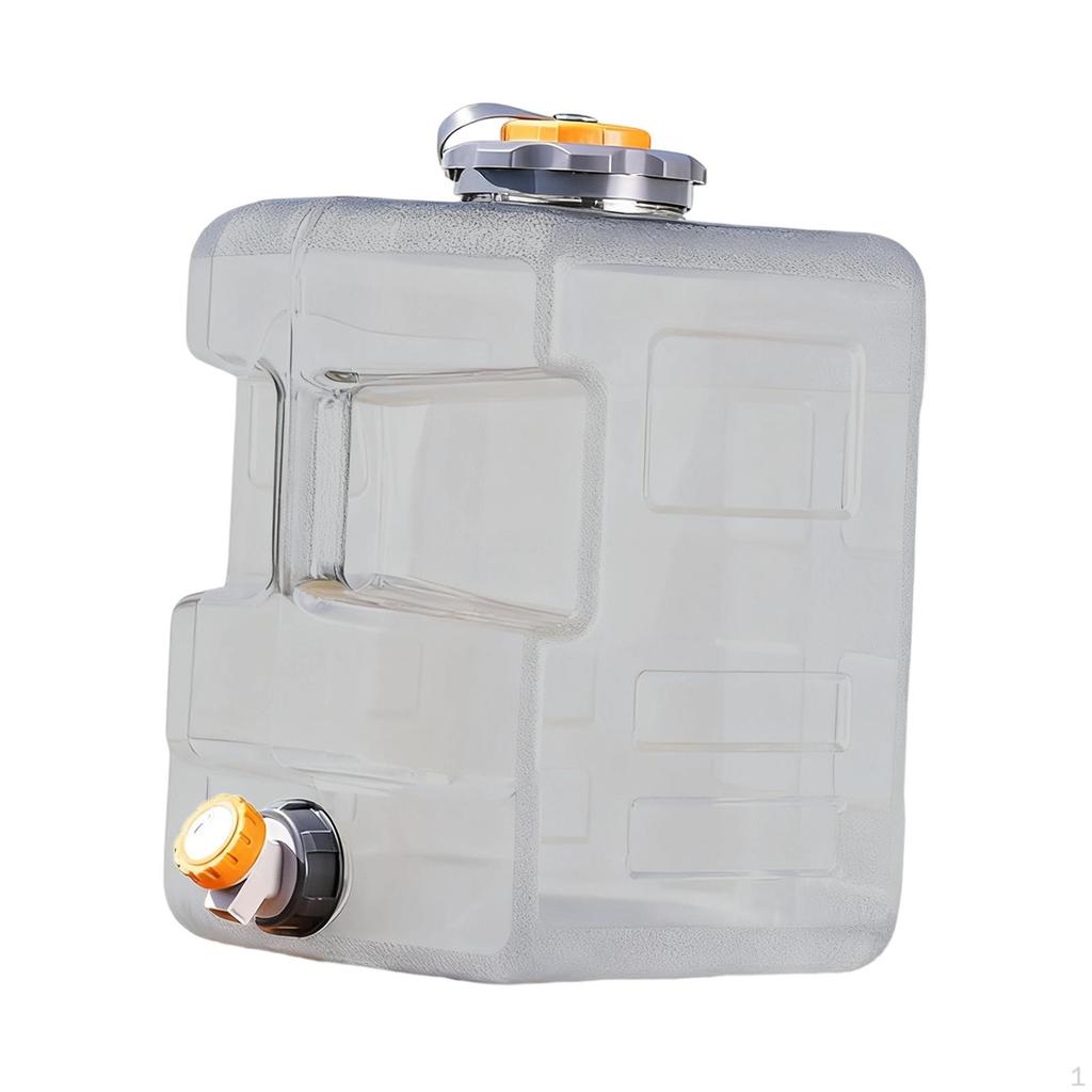 Water Container with Faucet Barrel Portable Side Handle Tank Bucket for Camping Barbecue