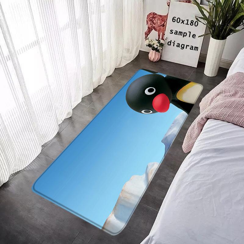 Door Mats Cute Pingu Penguin Interior Foot Rug Welcome Floor Mat for Entryway Soft Hallway Carpet Kitchen Rugs Fluffy Home Decor