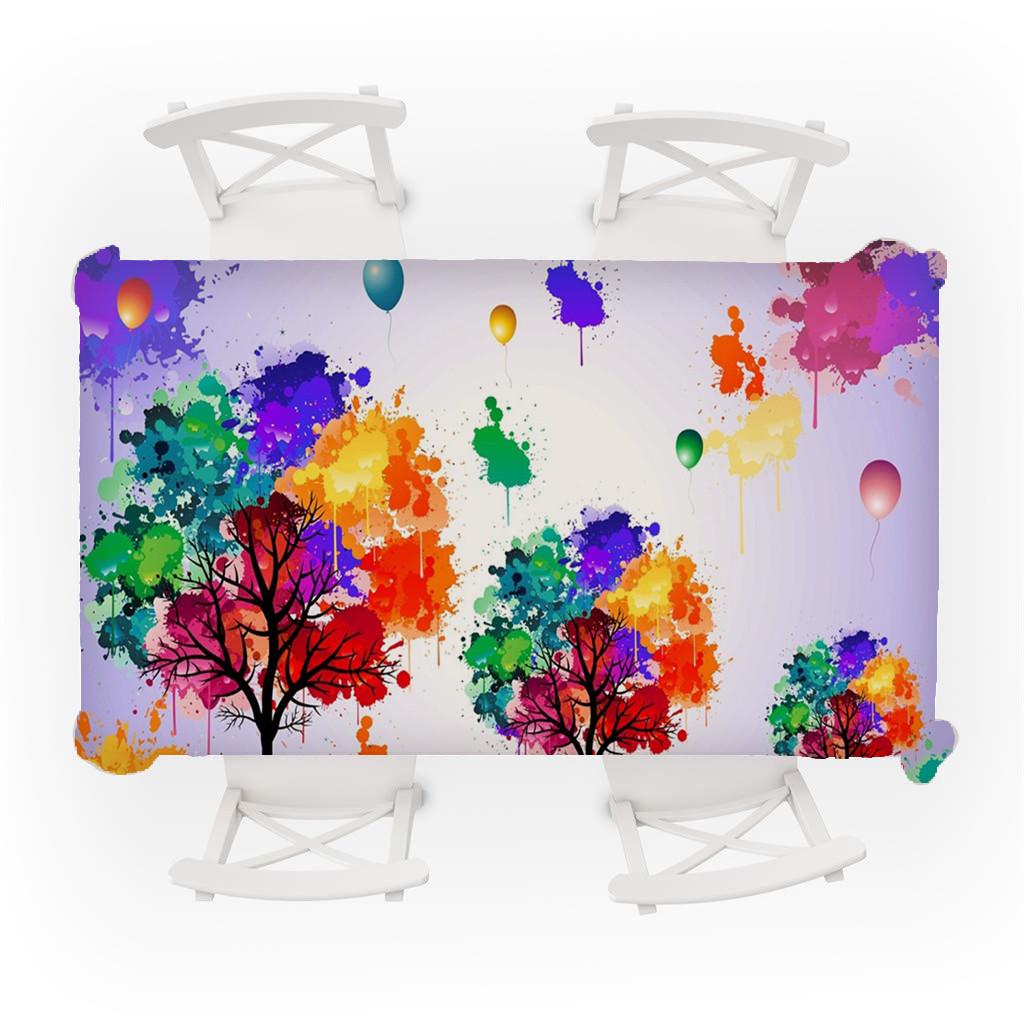 Primeval 3D Flower Table Cloth Rectangular Tea Table Cover Dining Home Decor