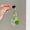 Y2K Trendy Lucky Grass Beaded Phone Charms For Women Girls Sweet Photo Frame Four-Leaf Clover Keychain Bag Pendant Gifts