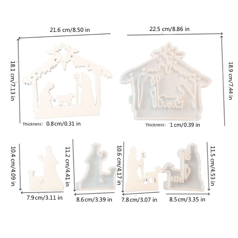 3pcs Silicone Molds Jesuses Baptism Castings Molds Religious Resin Molds Candle Molds Handmade Soap Molds For Candle Making