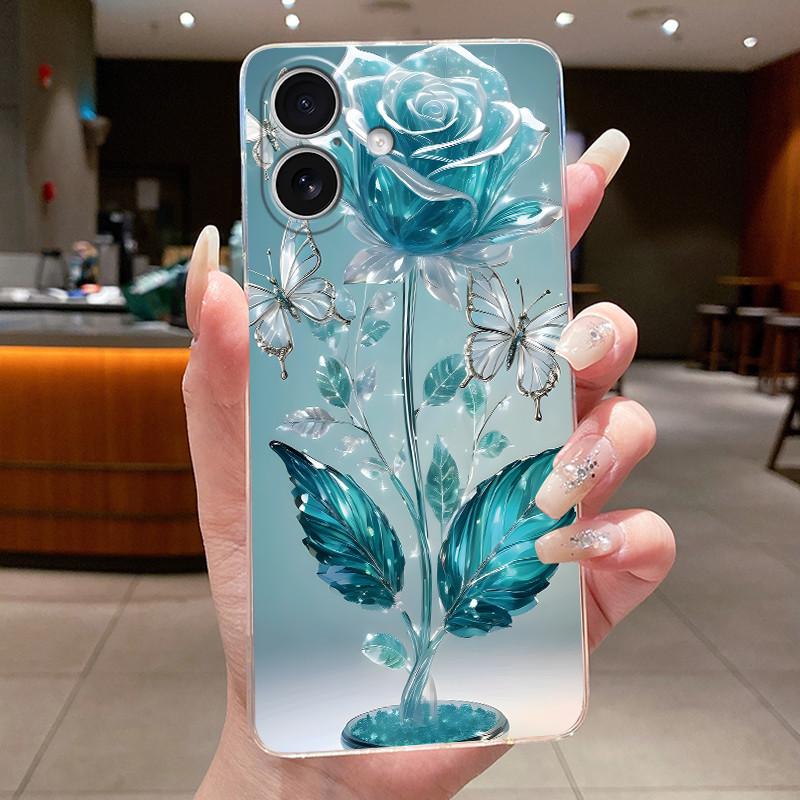 Phone Case For iPhone 17 Flower Butterfly Thin Case For iPhone 17 Pro Max Transparent Soft Silicone TPU Cover For iPhone 17 Air