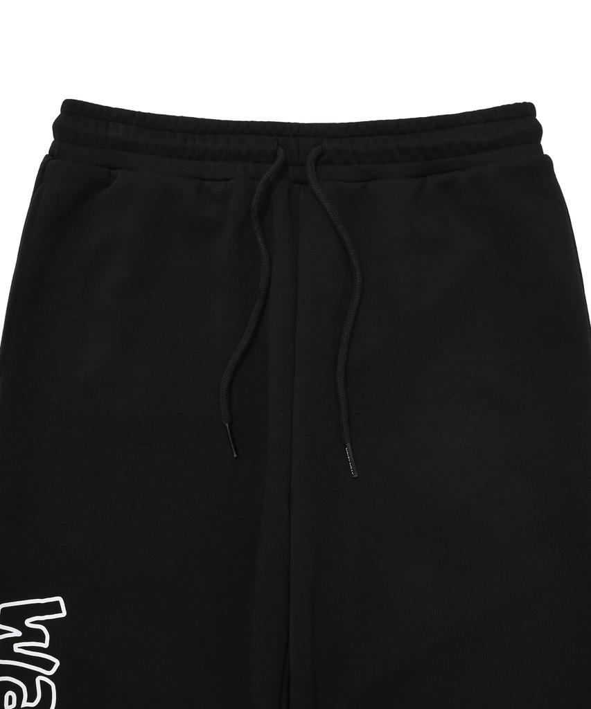 WACKY WILLY Typographic Sweatpants Black