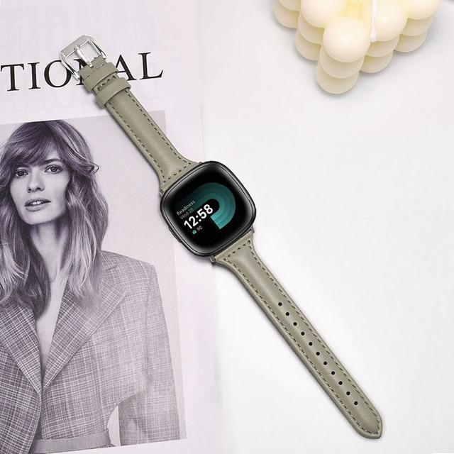 Slim Leather Strap for Fitbit Versa 4/ Versa 3/Versa 2/Versa 1/Versa Lite Smart Watch Strap Correa For Fitbit Versa Sense 2