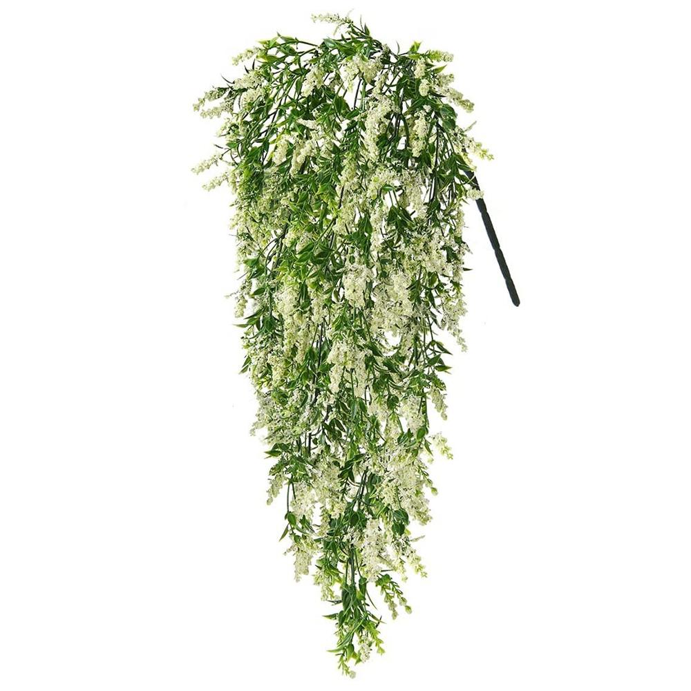 

1/2pcs Lavender Wall Hanging Plastic Rattan Artificial Flowers Living Room Bouquet Wedding Decoration Plants Basket Cane Vine 1pc белый