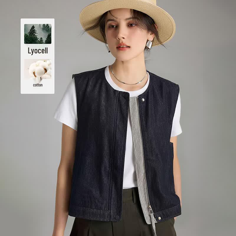 Women s Lyocell Blend Denim Vest