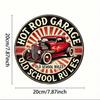 Premium Vintage Hot Rod Garage Metallschild Rund Mechaniker im Dienst Benutzerdefinierte Festival Dekoration