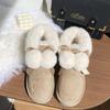 Snow Boots Women's Fluffy Shoes Winter Cute Velvet Thickened One Pedal Thermal Bread Shoes Cotton Shoes Student Shoes Women