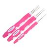 3Pcs Dreadlock Crochet Needle Set Triple Head Hooks 0.75mm for Braiding Locs Interlocking Hair Styling Tool Crochet Hook Case