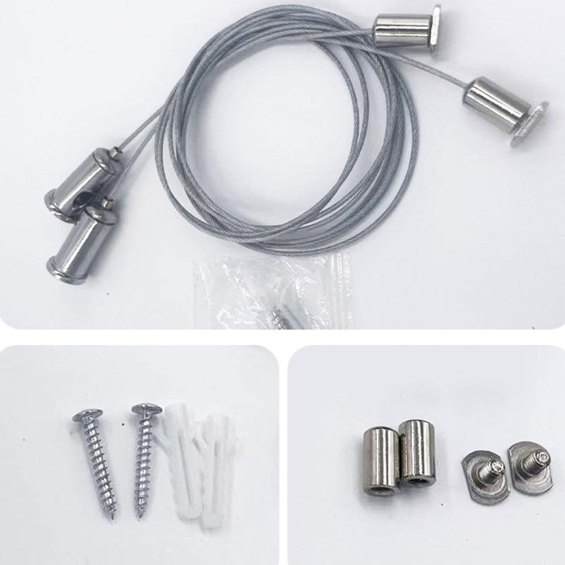 4pcs Adjustable Rope Suspension Set for LED Panel and Ceiling Fixtures with Steel Wire Hanging Solution Daily Use