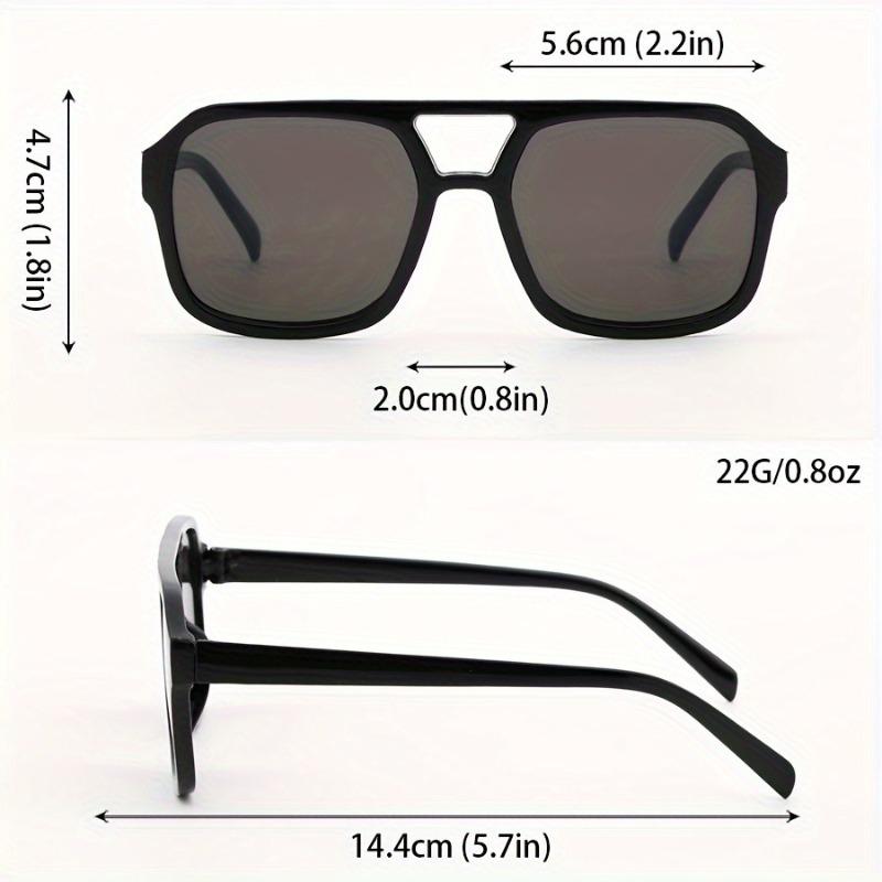5pcs Men's Geometric Square Multi-color Lens Fashion Glasses Double Beam Flat Top Large-sized Glasses