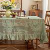 Retro Stalo Danga Permatoma Nėriniuota Romantiško Stiliaus Apvali Klostuota Gėlių Siuvinėjimai Stalo Apsauga Banketai Vakarėlio Dekoracija