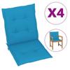 Day and Night - Day and Night Garden Chair Cushion Low Backrest 4 Pcs Blue Oxford Fabric